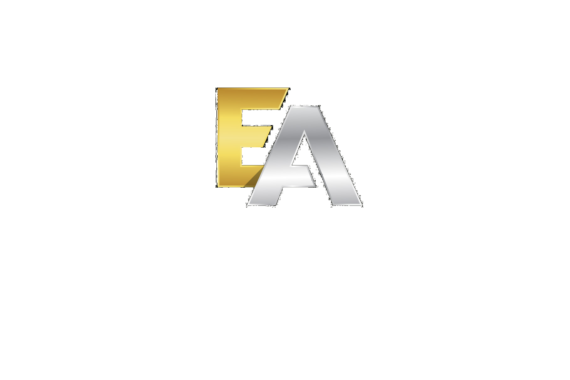Logobild mit einem Goldenem E und einem Silbernen A, darunter der text Esposito Agency